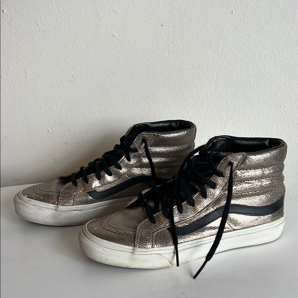 Vans Silver Black High-Top Sneakers
